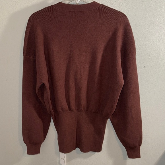 Commense Brown V-Neck Button Front Cardigan - Picture 3 of 6